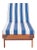 Modern Newport Chaise Lounge Chair with Side Table, Natural/Navy Stripe Cushion For Sale - Image 3 of 11