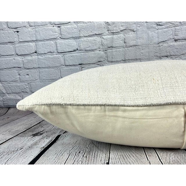 16 x 24 Hemp Pillow Turkish Cushion Natural White Pillow Cushion Cover For Sale - Image 4 of 4