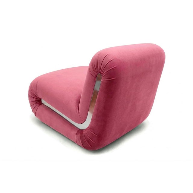 Not Yet Made - Made To Order Frenesí Lounge Chair in Pink Velvet from Moanne For Sale - Image 5 of 8