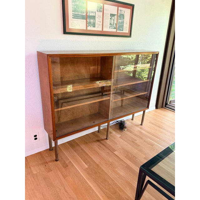 Mid 20th Century Mid Century Danish Glassfront Bookcase For Sale - Image 5 of 13