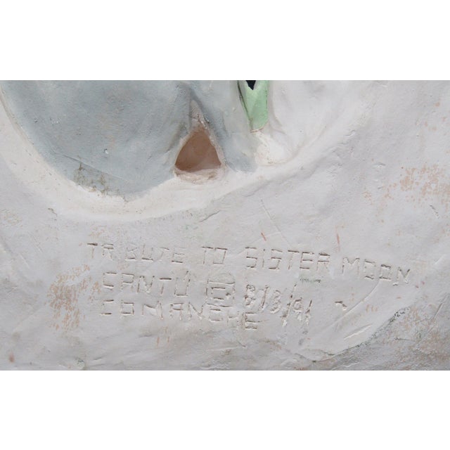 Cantu Comanche “Tribute to Sister Moon” Wolf & Moon Sculpture (1991) For Sale - Image 11 of 11
