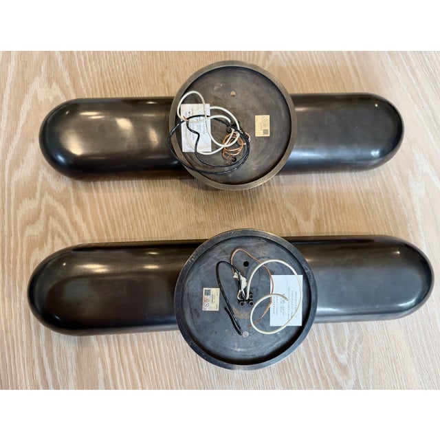 Apparatus Studio Circuit 1 Sconces in Blackened Brass - Pair For Sale - Image 11 of 15