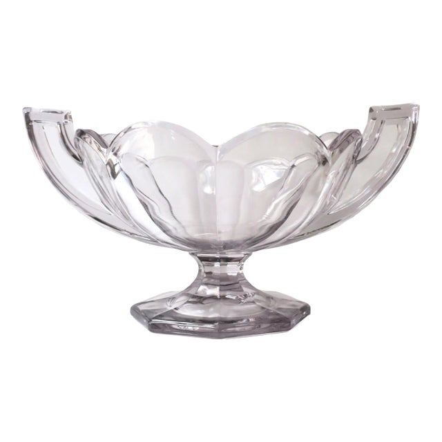 Glass Urn With Scalloped Edge For Sale