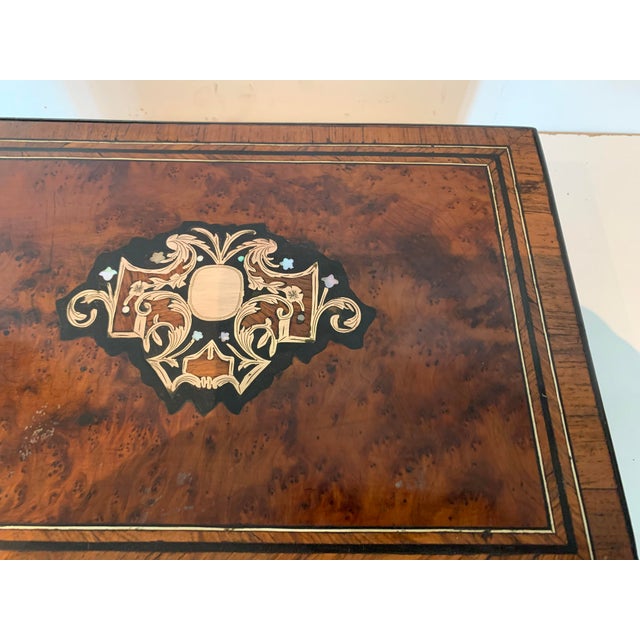 Brown 20th Century Napoleon III Thuja Burl Token Box Boulle Marquetry, 1890s For Sale - Image 8 of 11
