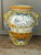 Large 21” Hand-Painted Majolica-Style Floor Urn With Lion Head Ring Handles For Sale In Greenville, SC - Image 6 of 14