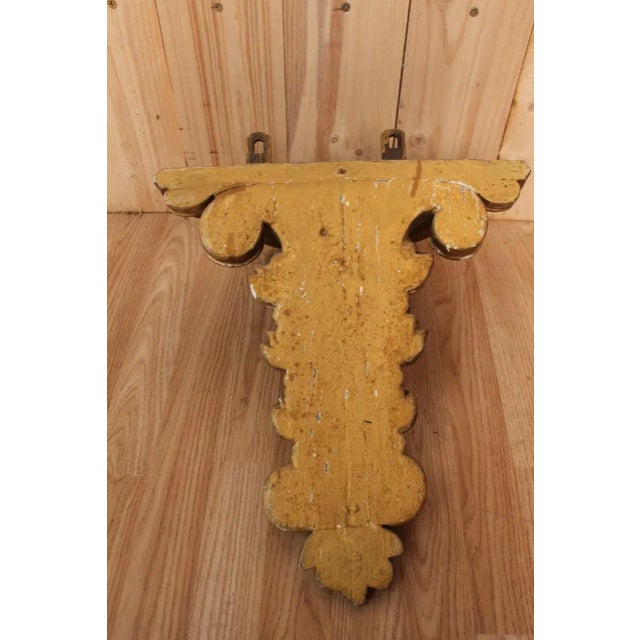 Wood Large Antique Wall Console in Gilded Wood For Sale - Image 7 of 9