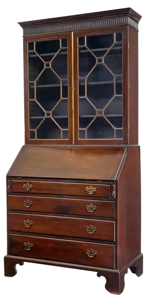 Early 19th Century Mahogany Astral Glazed Bureau Bookcase
