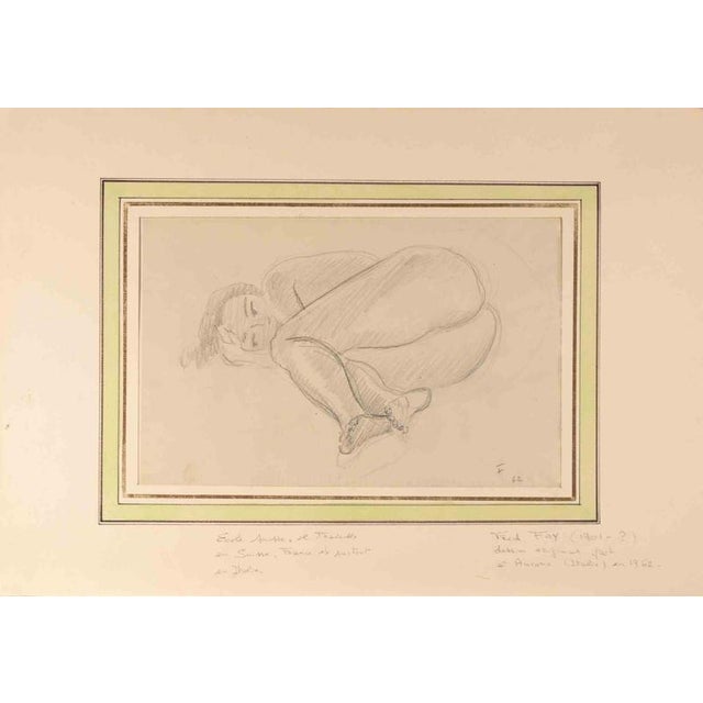 Modern Fred Fay, Reclining Female Nude, 1962, Pencil on Paper For Sale - Image 3 of 3