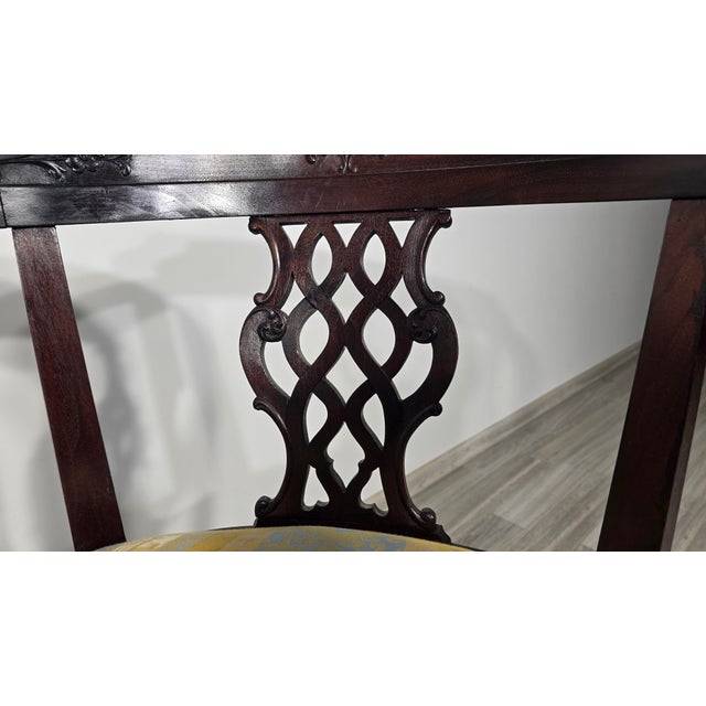 Wood Vintage Chippendale Wooden Chairs, 1930s, Set of 2 For Sale - Image 7 of 17