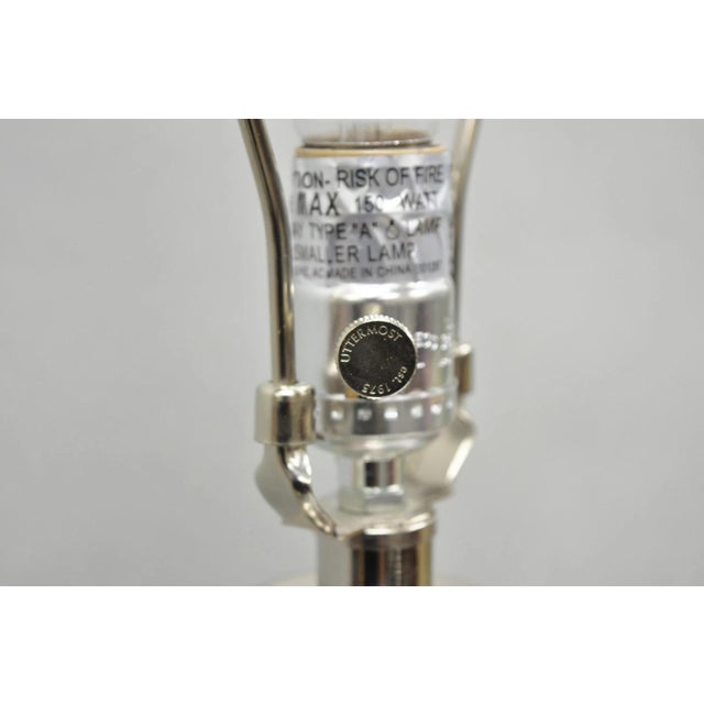 Silver Contemporary Modern Silver & Gold Ceramic "Allegheny" Table Lamp by Uttermost For Sale - Image 8 of 13