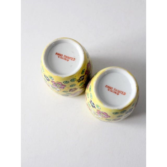 Mid-Century Viking Hand-Painted Floral Vase Pair For Sale - Image 6 of 10