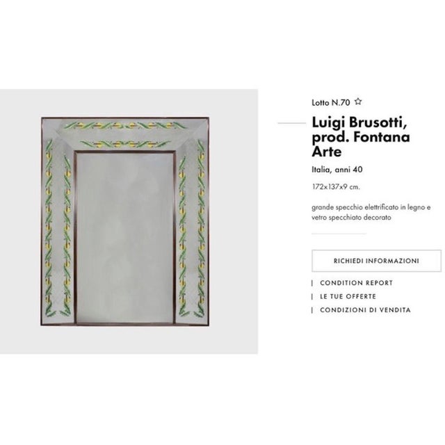 Walnut Wood and Mirrored Glass Wall Mirror by Luigi Brusotti, 1940s For Sale - Image 6 of 17