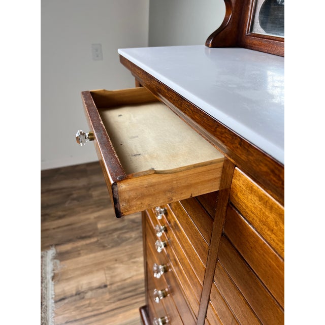 Antique Mahogany Multi-Drawer Dental Cabinet by the American Cabinet Co. C. Early 20th Century For Sale - Image 9 of 14