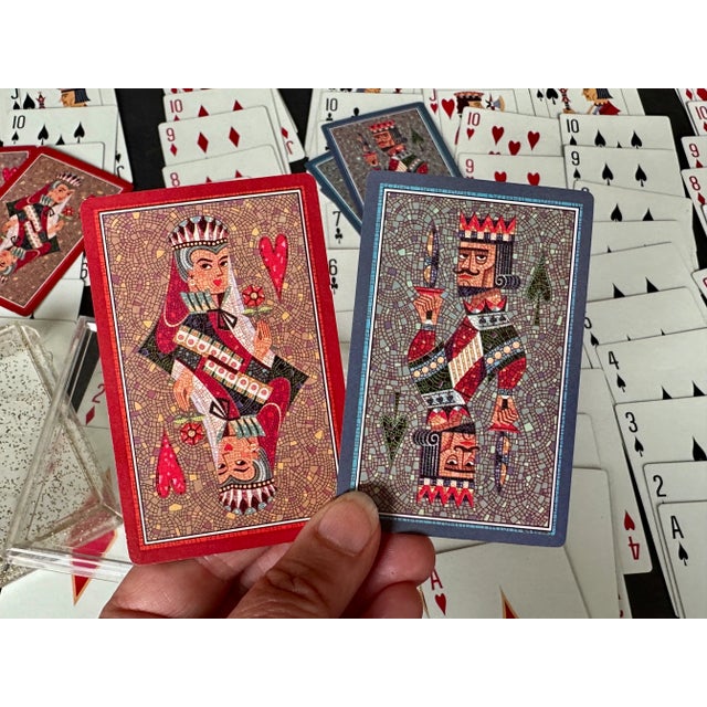 King & Queen Vintage Playing Card Decks in Storage Box For Sale - Image 11 of 12