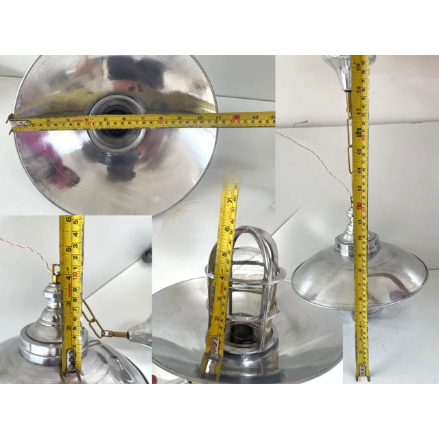 Silver Nautical Maritime Aluminum Shade Pendant For Sale - Image 8 of 8