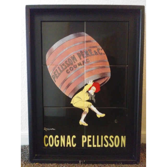 Wood Vintage Pellisson Pere & Co. Cognac Tile Artwork For Sale - Image 7 of 7