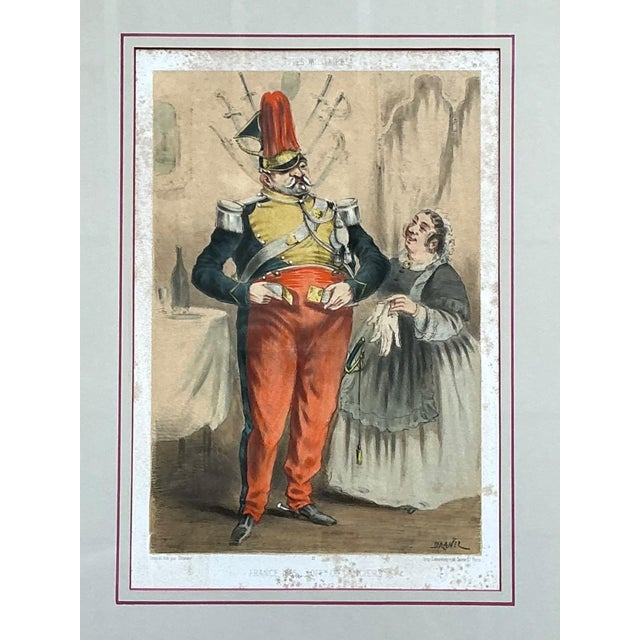 Red Antique Framed Military Caricature Prints - Pair For Sale - Image 8 of 13