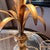 Florentine Gorgeous pair of two vintage Florentine giltwood and tole lamps // carved wood and metal palm style lamp bases // gilt and gesso // Italian For Sale - Image 4 of 9