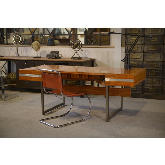 Wooden Minister's Desk by Claude Gaillard and Henri Lesetre for Ligne Roset, 1970s For Sale - Image 6 of 16