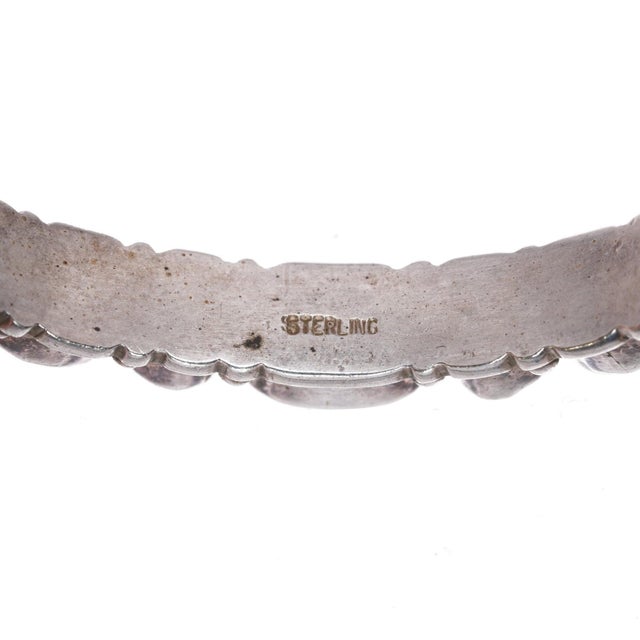 6.25" c1980's southwestern sterling gemset Tourmaline/Topaz cuff bracelet For Sale In Austin - Image 6 of 10