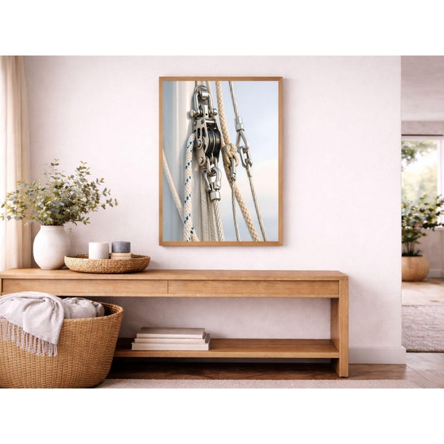 Paper Sailboat Rigging Detail, Minimalist Nautical Art Print, 24″ × 36″ For Sale - Image 7 of 8