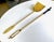Vintage James Mont Style Brass Fireplace Shovel & Poker Duo – Mid-Century Asian For Sale - Image 10 of 11