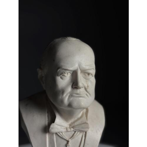 Winston Churchill Statuette in Cast Marble For Sale - Image 9 of 15