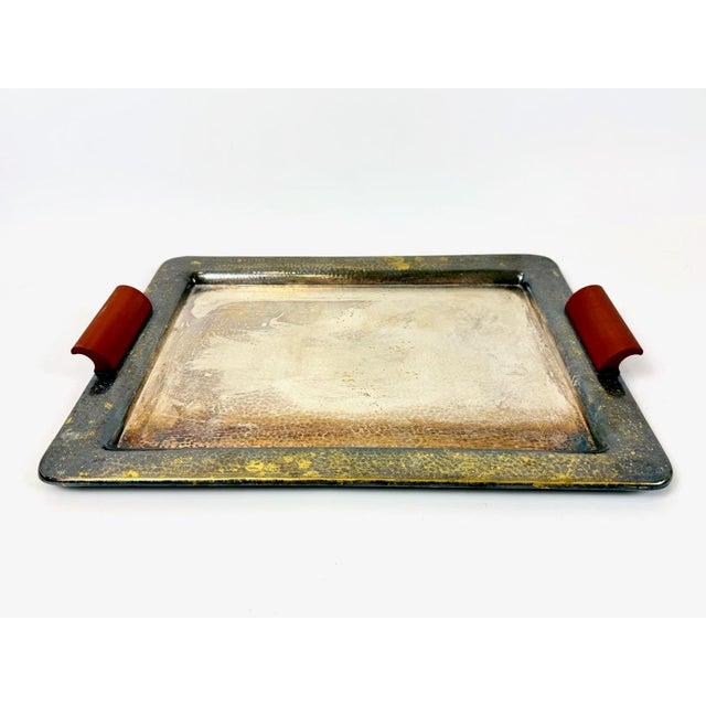 Art Deco Silver Plated Serving Tray with Bakelite Handle from František Bibus & Son, 1930s For Sale - Image 12 of 12