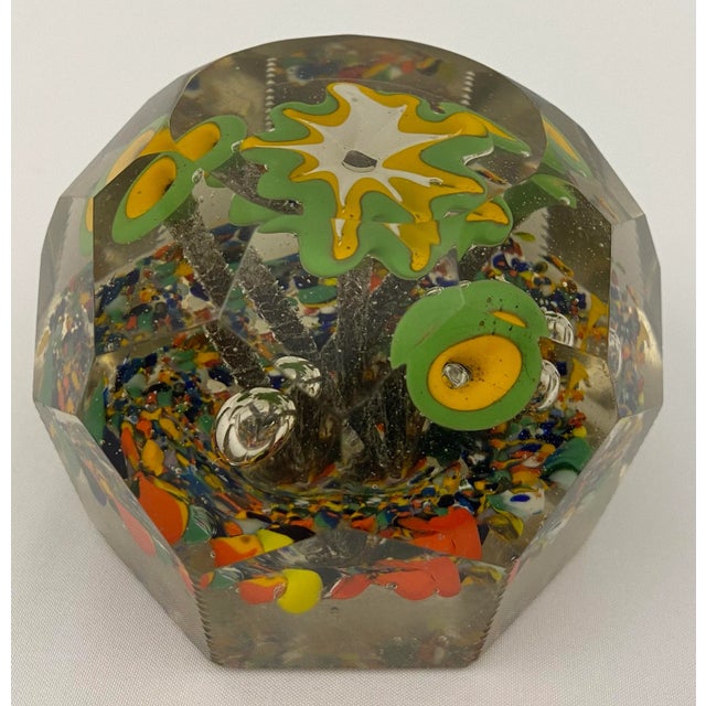St. Louis Crystal Large Saint Louis Millefiori Paperweight, St. Louis Scrambled Paperweight For Sale - Image 4 of 6