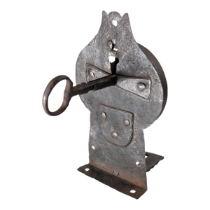 18th Century Sculptural Blacksmith Door Lock From a Hudson Valley Dutch Home