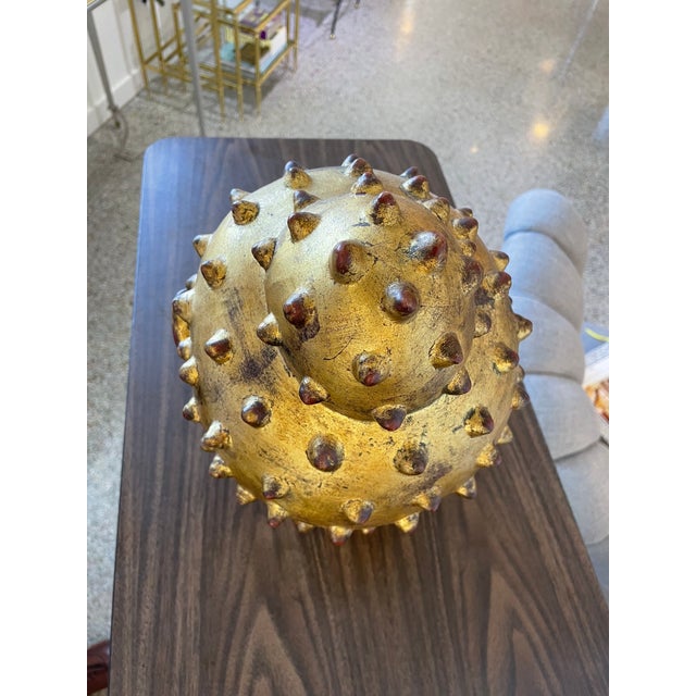 Ceramic Buddha Head Gilt Finish Terracotta For Sale - Image 7 of 11