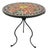 Vintage Mosaic Tile Bistro Side Table With Wrought Iron Base For Sale