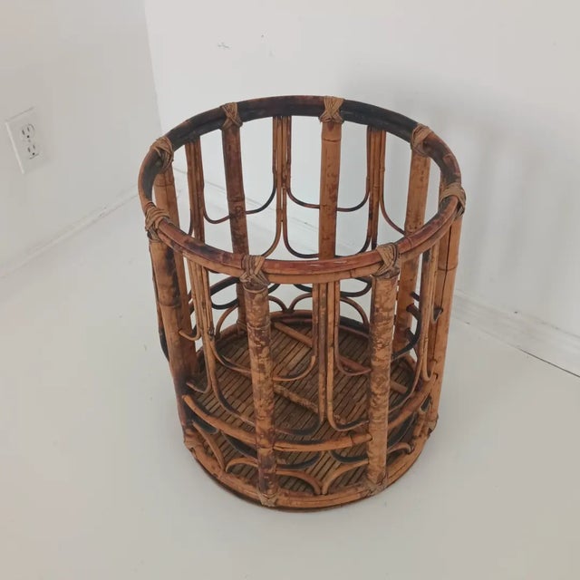 1950s Vintage Bamboo Side Table For Sale - Image 9 of 12