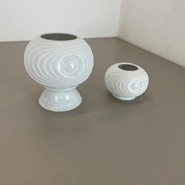 Op Art Porcelain Vase from Royal Bavaria KPM, Germany, 1970s, Set of 2 For Sale - Image 4 of 15