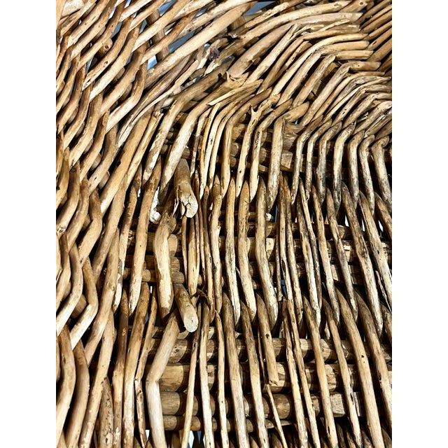 Antique French Provincial Handwoven Wicker Gathering or Laundry Basket 29” Wide For Sale - Image 12 of 16