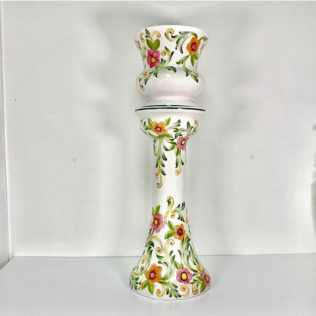 Vintage Home is pleased to present this gorgeous 2 piece Jardine Planter & Stand from Portugal as marked on the underside...