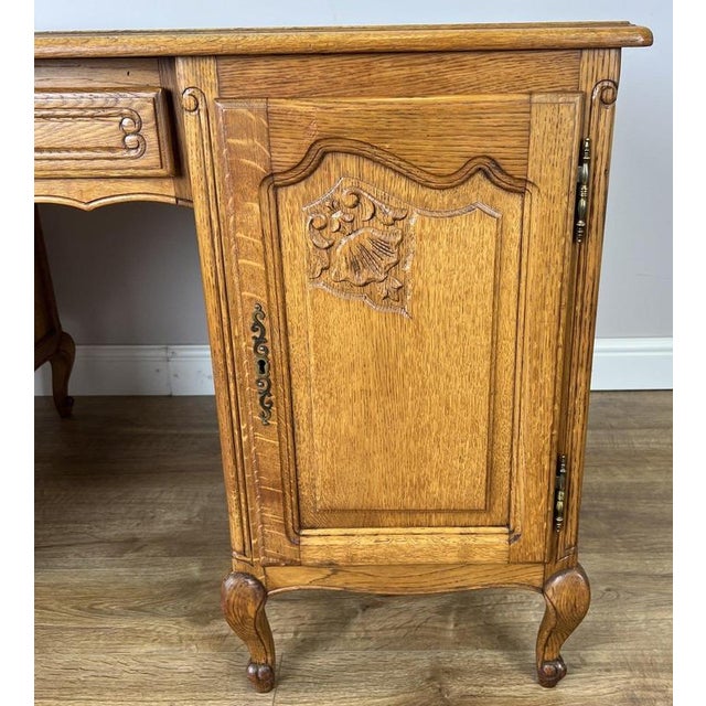 Vintage French Louis XIV Style Carved Oak 8-Drawer Sideboard For Sale - Image 11 of 18
