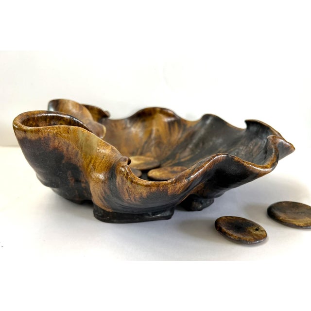 Early 21st Century Handmade Stoneware Lotus Leaf Shape Bowl for Flower Arrangement For Sale - Image 5 of 12