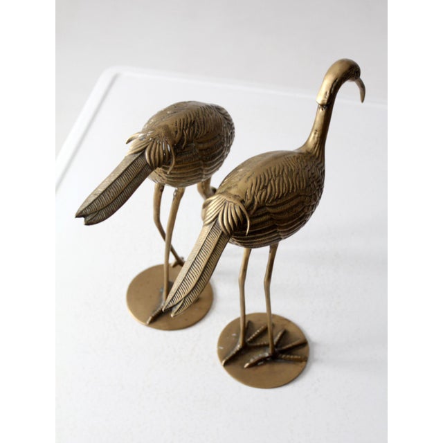 Mid Century Brass Heron Figurines Pair For Sale - Image 11 of 12