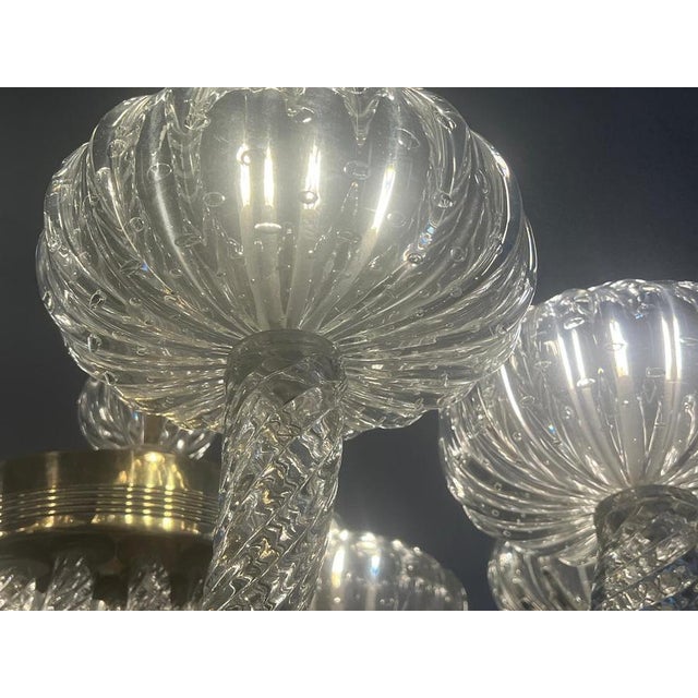 Murano Glass Chandelier attributed to Barovier & Toso, 1940s For Sale - Image 11 of 18