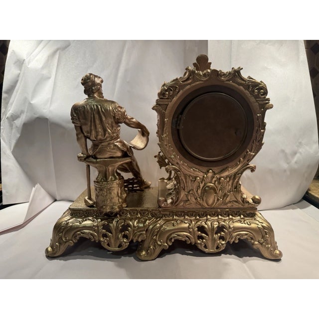 Antique Figural Mantel Clock by Waterbury For Sale - Image 9 of 11