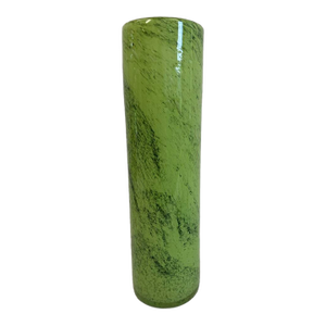 Vintage Green Art Glass Cylinder Vase
