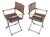 Vintage Baroque Revival Brown Campaign Armchairs With X Frame - A Pair For Sale