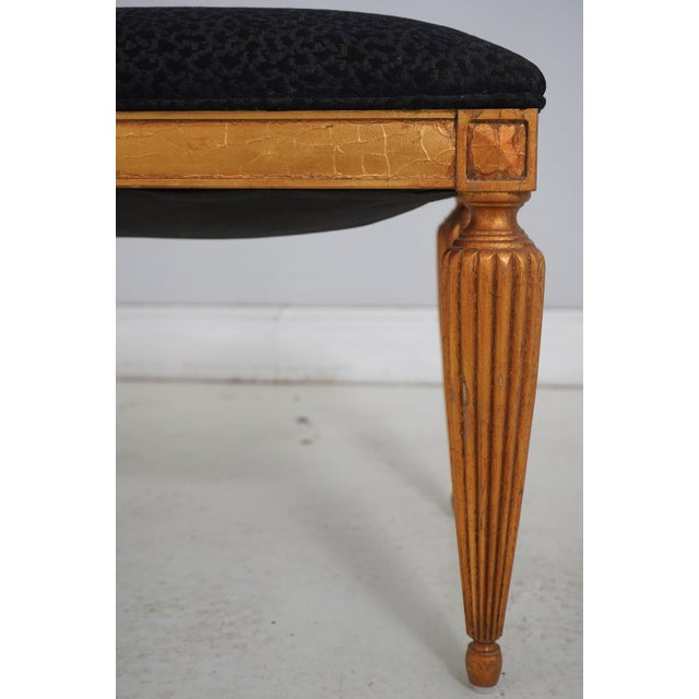 1990s Pair of Henredon Neoclassical Black & Gold Footstools Ottomans For Sale - Image 5 of 14