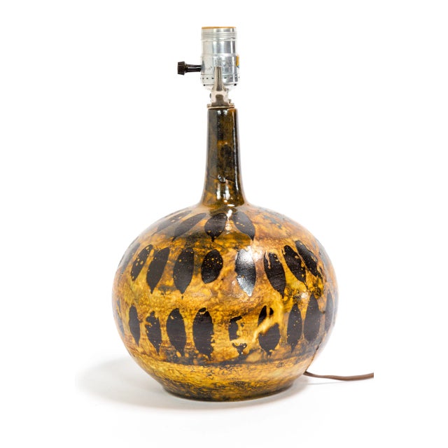 1970s Petite Spotted Glaze Gourd Lamp For Sale - Image 4 of 7