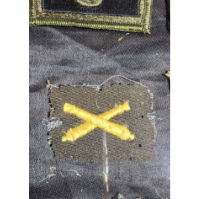 1950s Rare, One-of-a-Kind Wwi and Wwii Military Badges in Antique Art Deco Wood Frame For Sale - Image 5 of 10
