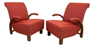 Art Deco Lounge Chairs, 1930s, Set of 2