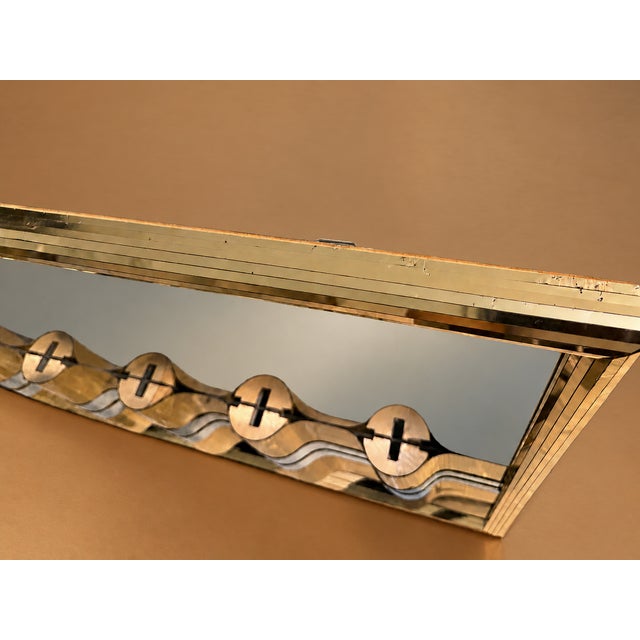 Gold Vintage 1980s Mixed Gold & Silver Metal Geometric Mirrored Wall Sculpture - Hollywood Regency For Sale - Image 8 of 10