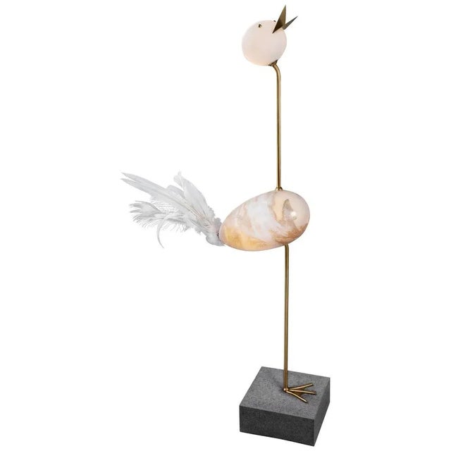 Gold Crane Floor Lamp by Ludovic Clément D'armont For Sale - Image 8 of 8