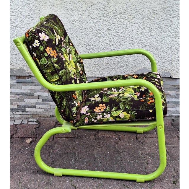 Vintage Garden Chair in Green Tubular Steel, 1980s For Sale - Image 6 of 9